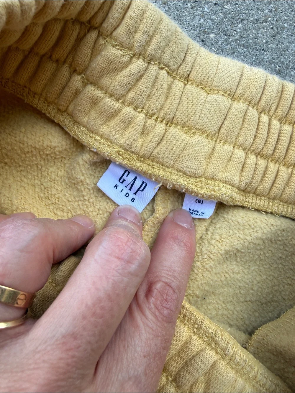 GAP wide leg Yellow Kids Sweatpants with Smiling Daisy